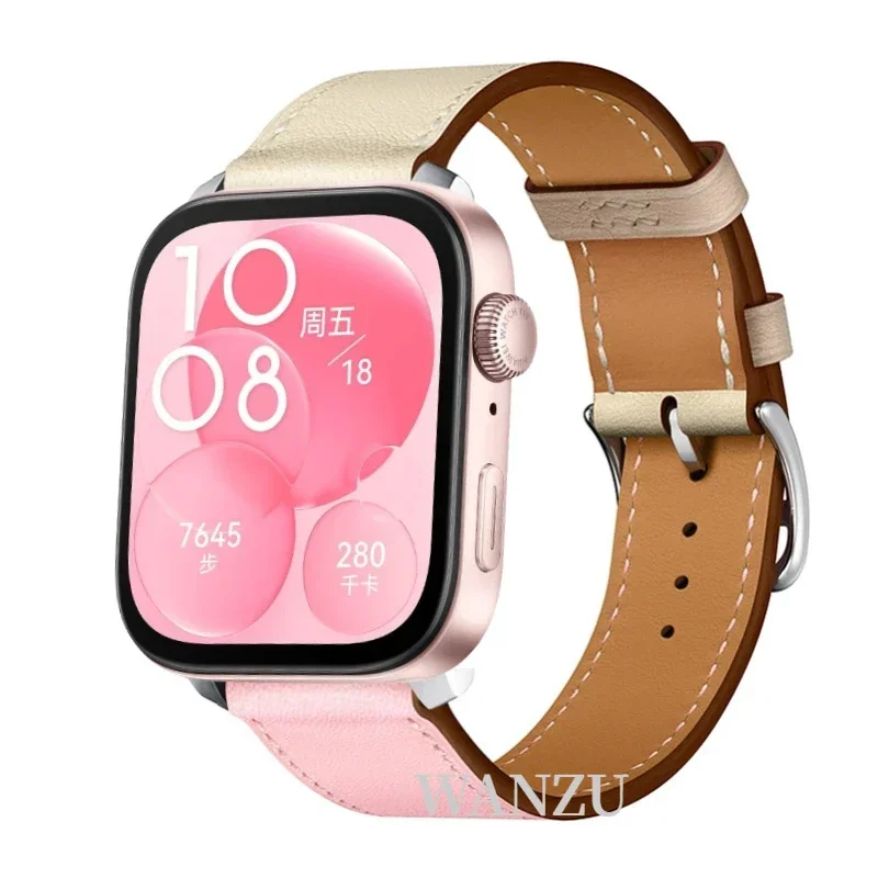 Soft Leather Strap For Huawei Watch Fit 3/Fit 4 Band Comfortable Serviceable Replacement Bracelet Huawei Fit 4Pro Accessory Belt