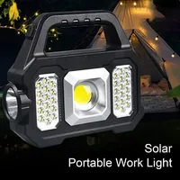 Camping Light Solar Operated Rechargeable Portable 6 Modes Illumination Side Light Super Bright LED/COB Outdoor Lamp for Camping