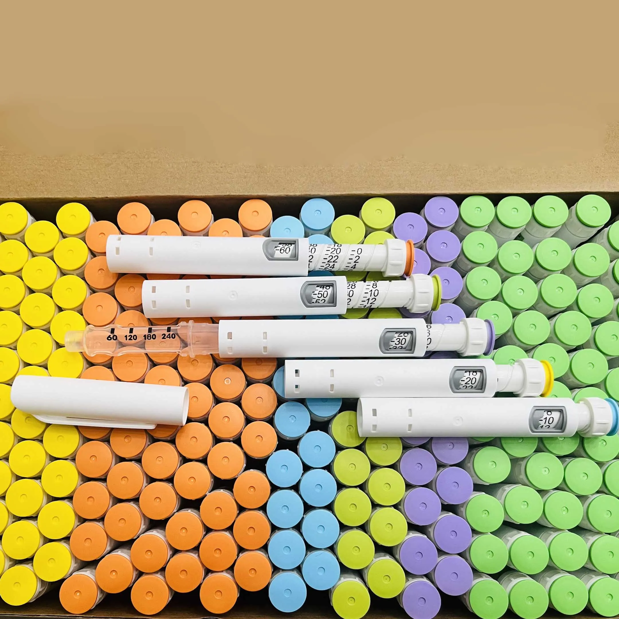 20Pcs Candy Color 60U Disposable Injection Pen Shell 3ml Peptide Pen Insulin Pen Suitable For 3ml Glass Cartridge