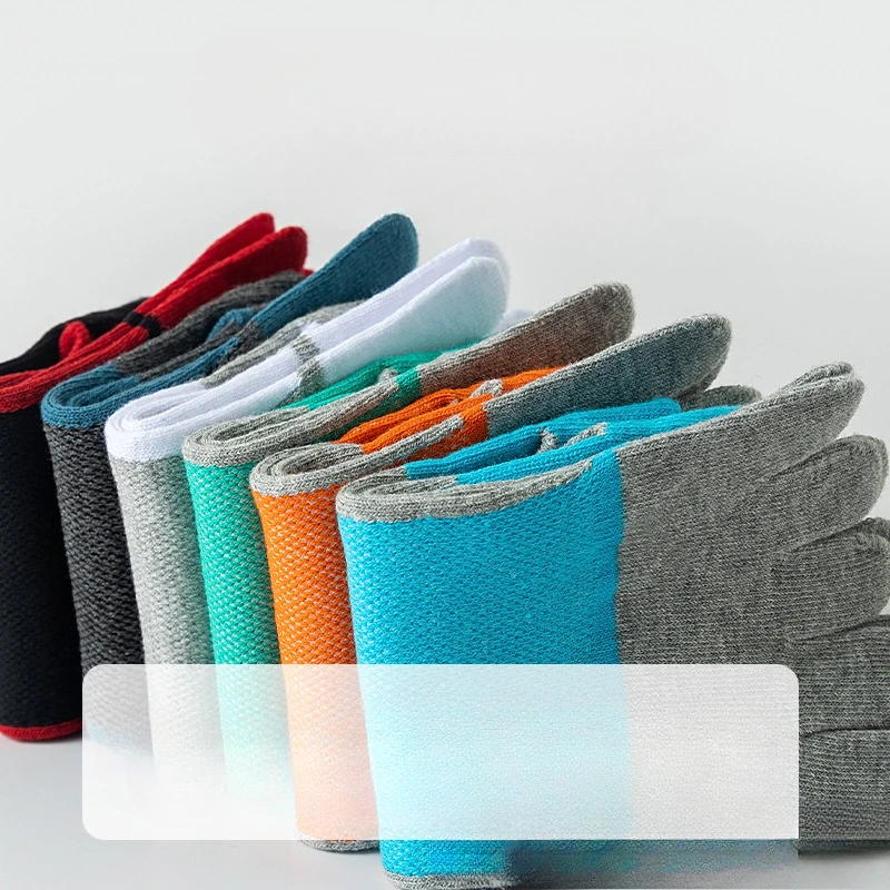 1/5 pares verão toe tornozelo meias algodão malha colorida respirável boca rasa absorvente de suor desodorante sem mostrar 5 meias de dedo