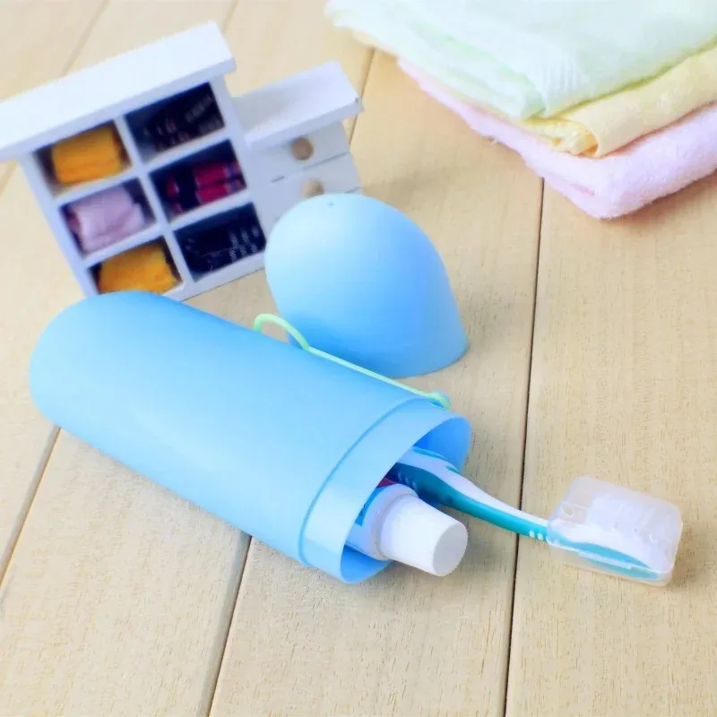 Travel Toothbrush Toothpaste Case Cover Holder Portable Hiking Camping Toothbrush Storage Box Wash Cup Cosmetic Capsule Case