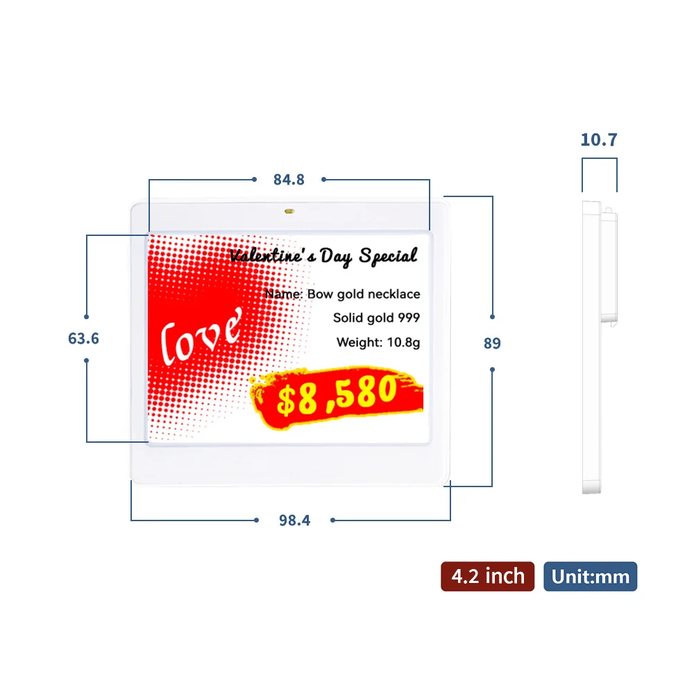 4.2 インチ ESL 価格ラベル電子ペーパー ディスプレイ Ble 電子棚ラベル ディスプレイ