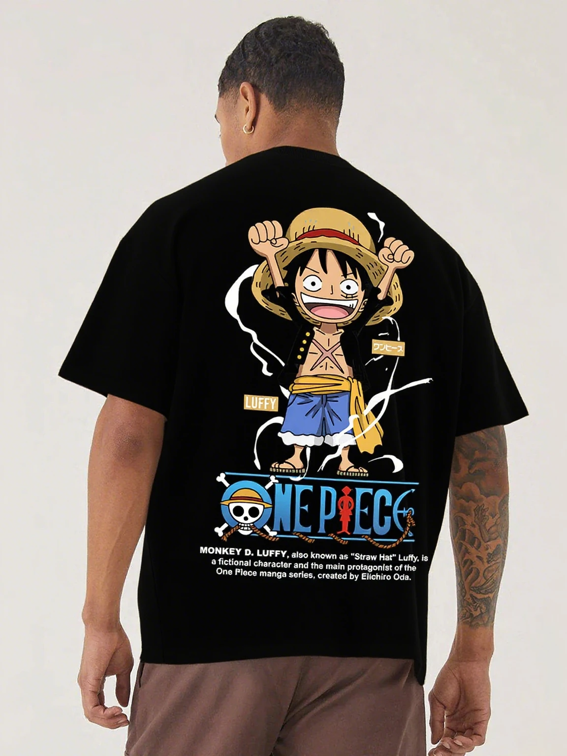 

Оверсайз футболка унисекс с аниме-принтом One Piece Luffy, уличная одежда, для спортзала, с коротким рукавом, графический принт, свободный крой, повседневный топ, летняя, в стиле Y2K