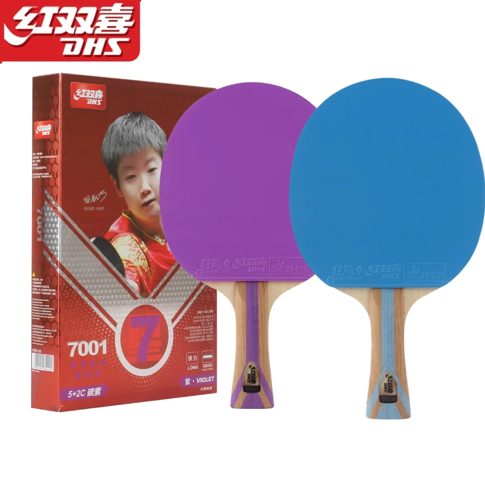 

DHS Profession 7 Star Color Table Tennis Racket Ping Pong Paddle Racket Bat With Hurricane 9+3 Sticky Colorful Rubber