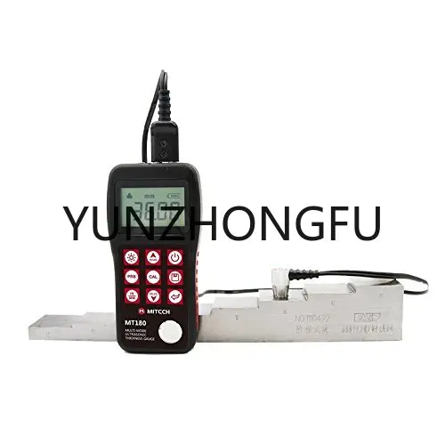 4.5 Digits Ultrasonic Metal Plastic Ceramics Glass Thickness Gauge Meter Tester with Through Coating Thickness Measurement MT180