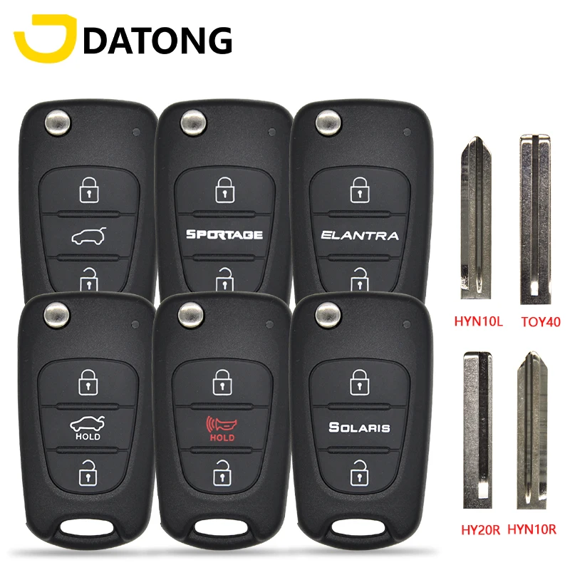 Datong World Car Remote Key Shell Case For Hyundai I20 I30 I35 IX35 Elantra KIA K3 K5 Sportage Solaris Replacement Flip Key