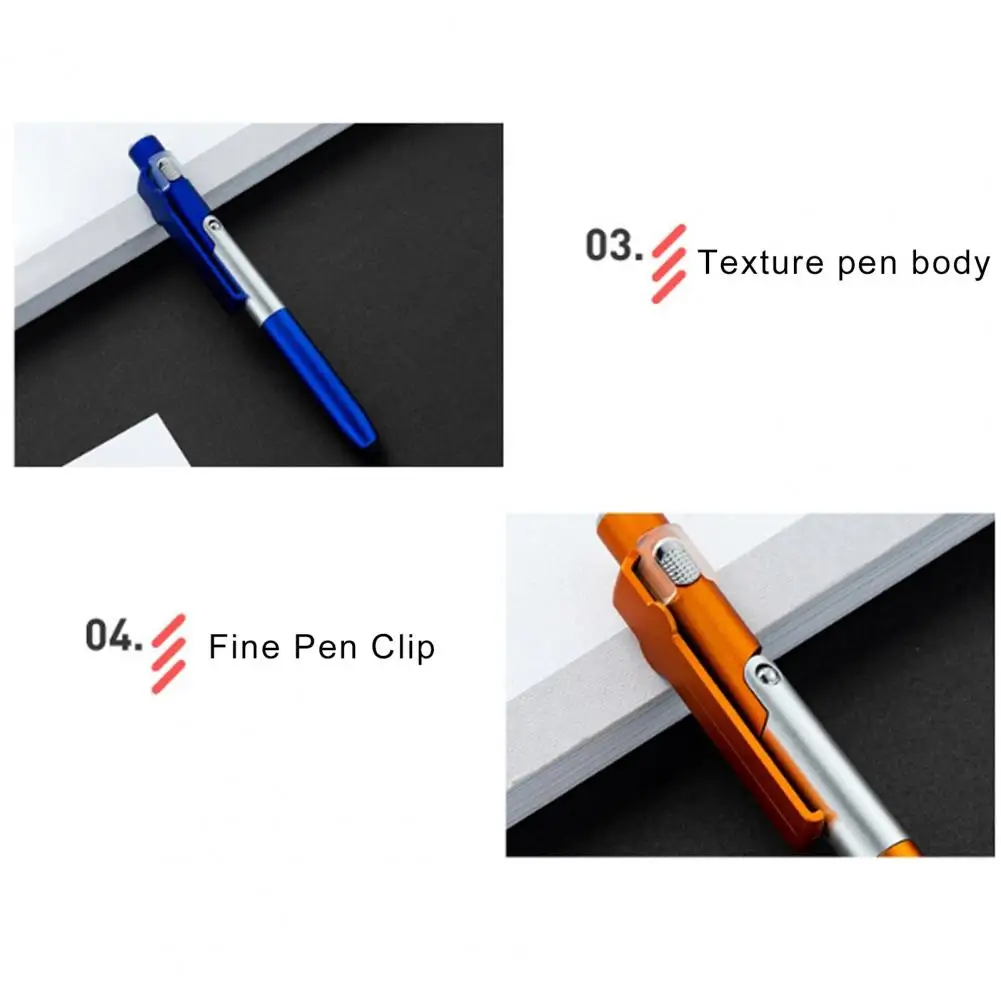 Non-smudge Ballpoint Pen Versatile 4-in-1 Ballpoint Pen with Stylus Led Light Phone Stand Ideal for Office Staff Smooth Writing