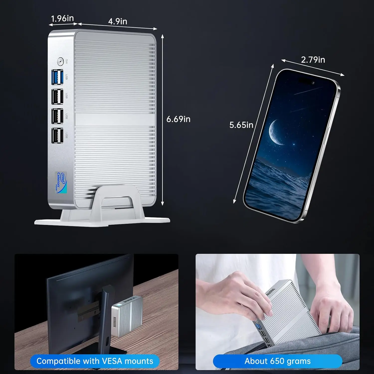 Topton M4 بدون مروحة كمبيوتر صغير Intel N100 N95 Dual LAN 3xStorage 3x4K UHD جدار الحماية NAS مكتب الكمبيوتر الصناعي ويندوز 11 pfSense