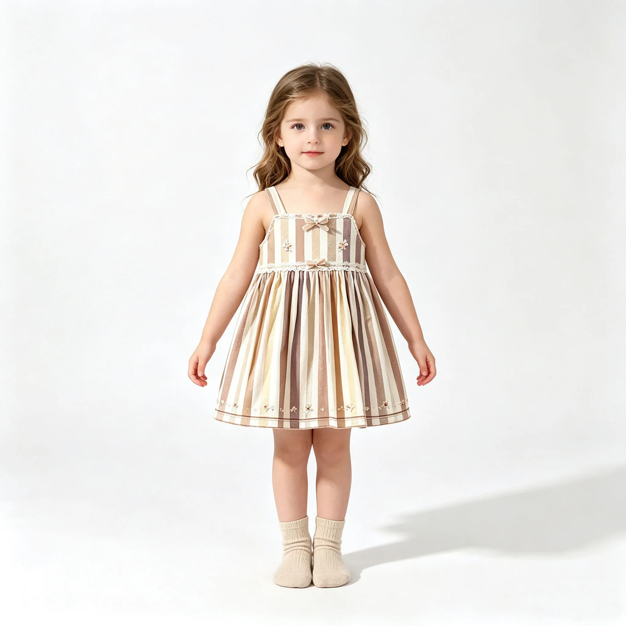 Baby Teenager Girls Sling Kids Girls Dresses Rainbow Cloud  Summer Sleeveless Dress Cotton Children Clothing Fashion Frock  3-9T