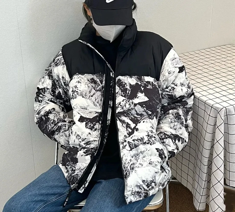 With Logo Branded Men\'s New Winter Outwear Camouflage Thick Cotton Coat Cargo Trend Cotton-padded Jacket Down Cotton Jacket