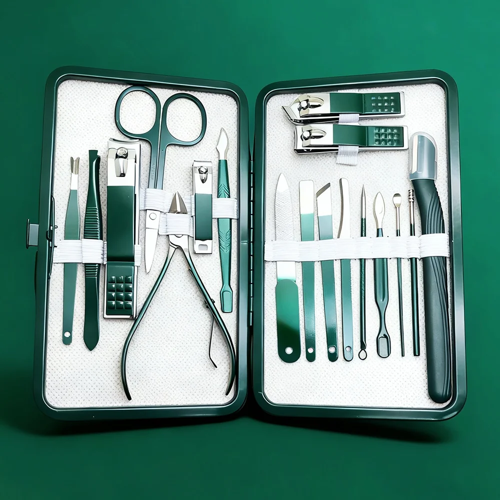 

Кусачки для ногтей и педикюрный набор из нержавеющей стали для зеленых ногтей и косметических инструментов на ногах, профессиональный набор для обрезки маникюра