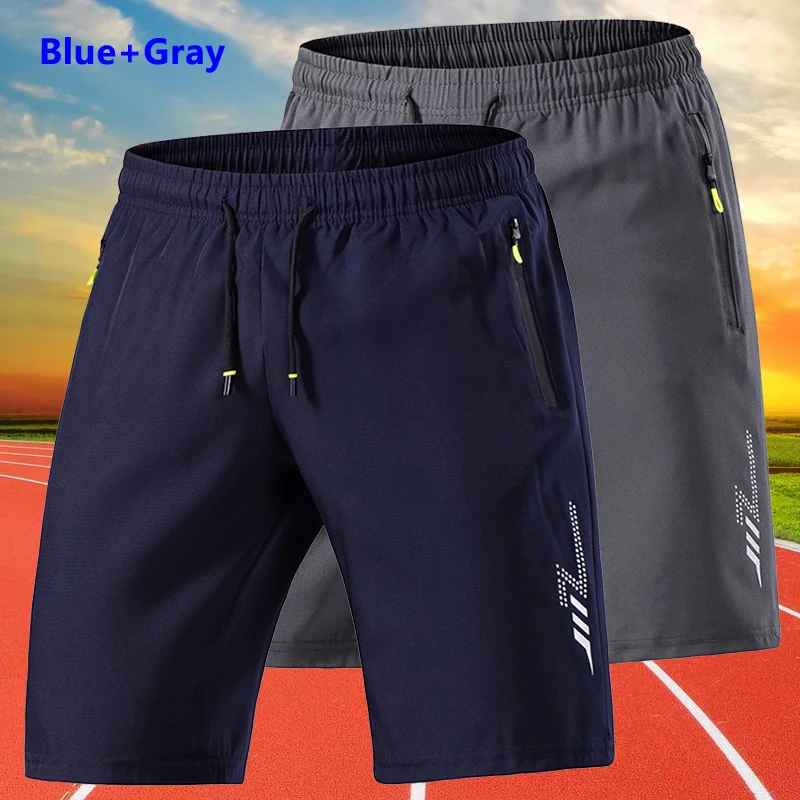 

2 Pieces Casual Shorts Men's Running Football Soccer Sports Shorts for Men Gym Fitness Sportswear Beach Short Pants Men Jogging