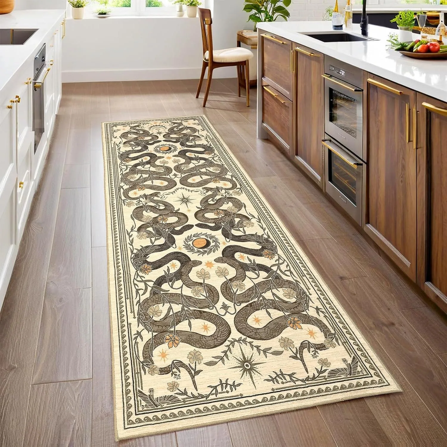Black Snake Corridor Carpet Runner Rug Machine Washable Non-slip Floor Mat Bedroom Bedside Carpets American Home Decoration Rugs