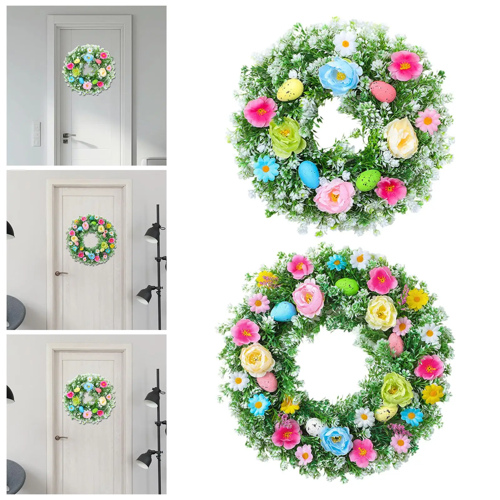 

Easter Wreath Spring Wreath Hanging Decorations Decorative Floral Wreath for Party Window Wall Holiday Indoor Outdoor