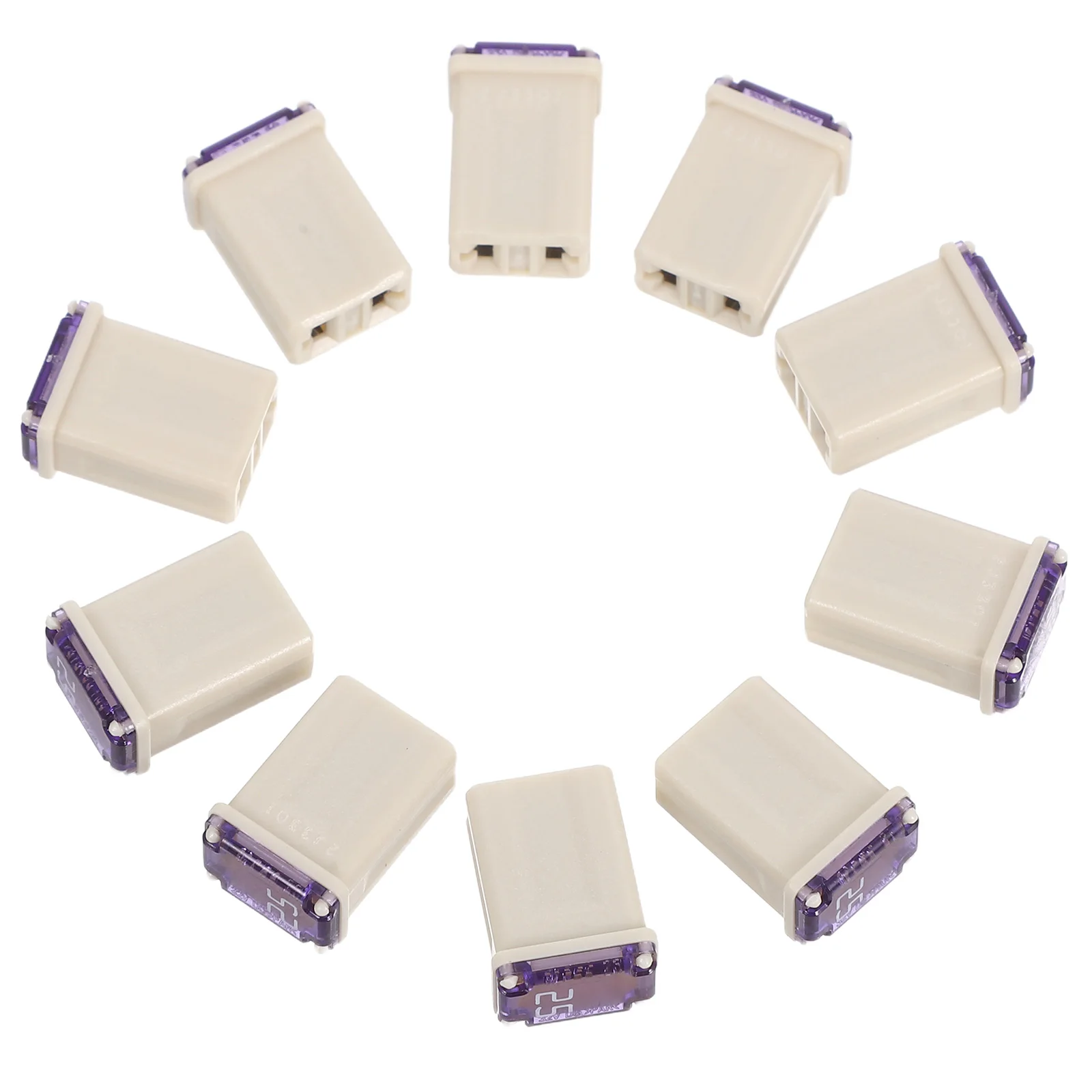 

10pcs Micro Automotive Fuses Square Compact Design High Sensitivity Circuit Protection Fuse Kits Vehicle Fuses 25A