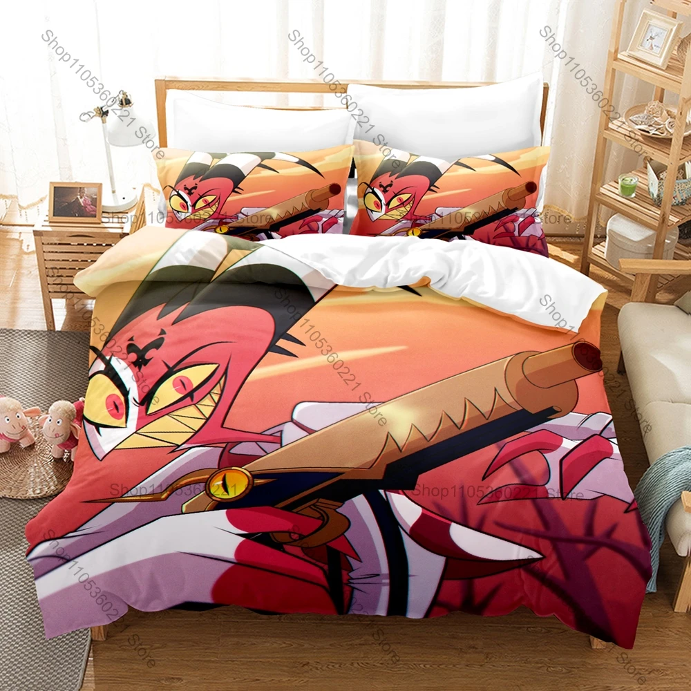 Stolas & Blitzo Printed Bedding Set, Duvet Cover plus 2 Pillowcases, Trendy Anime Style Soft Microfiber Textiles