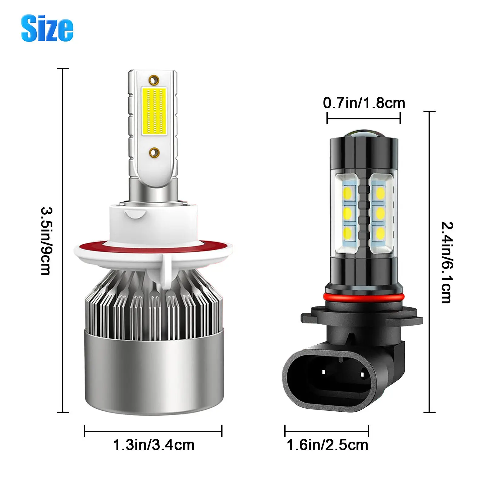 4 Stuks Auto Koplamp Set 8000K Led Koplamp Hi/Lo Mistlamp 4 Lampen Combo Kit Voor Doorwaadbare F-150 Auto Accessoires Vervanging