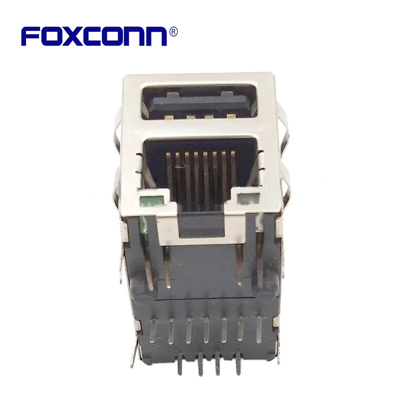 Foxconn JFM24U1A-0183-4F USB2.0+RJ45 Matrixes Ethernet-Schnittstelle Mit Lichtern
