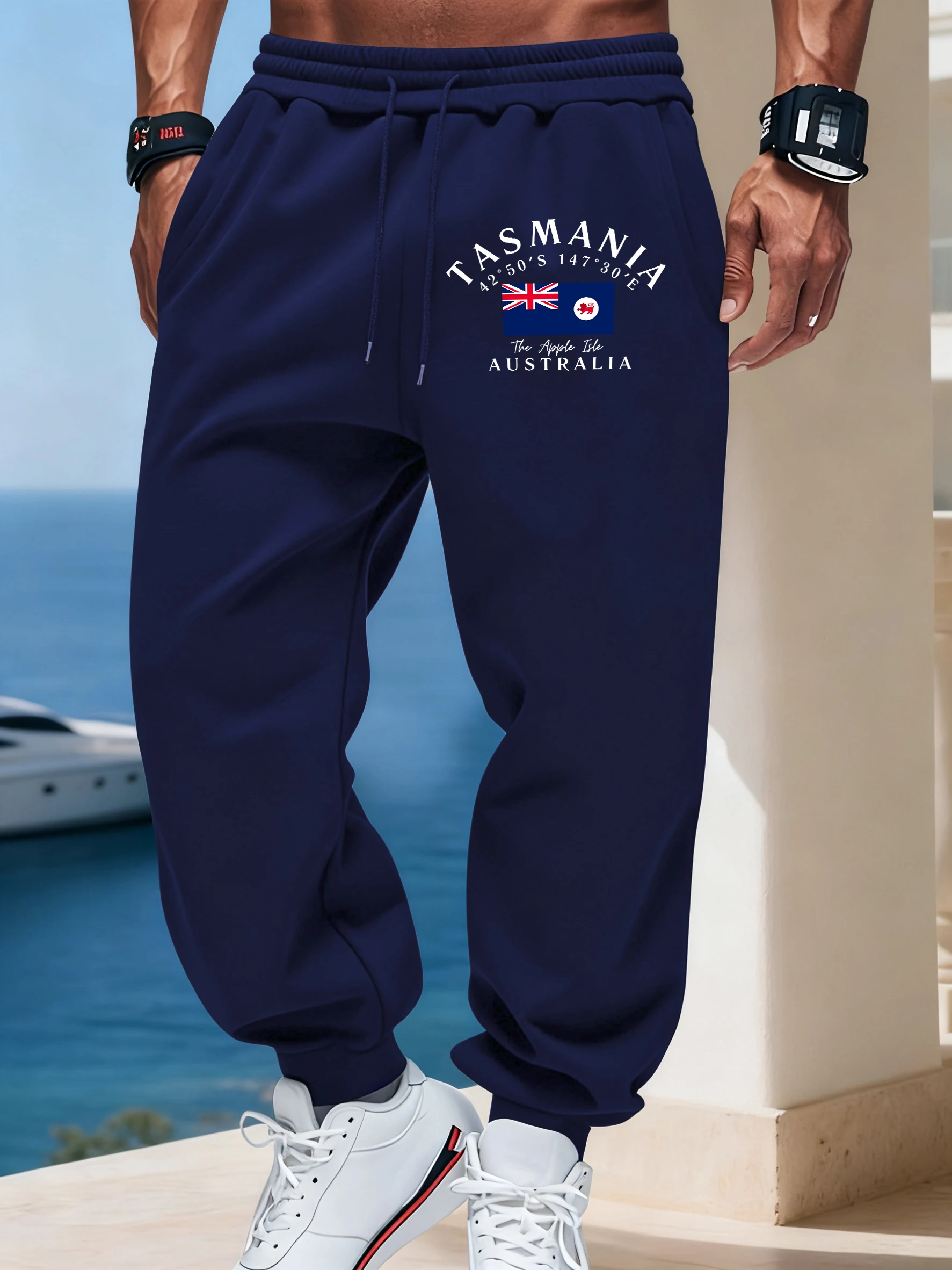 

Tasmania Australia Prints Man'S Casual Office Long Pants Drawstring Sport Pant Warm Joggers Sweatpants Fleece 11 Colors Trousers