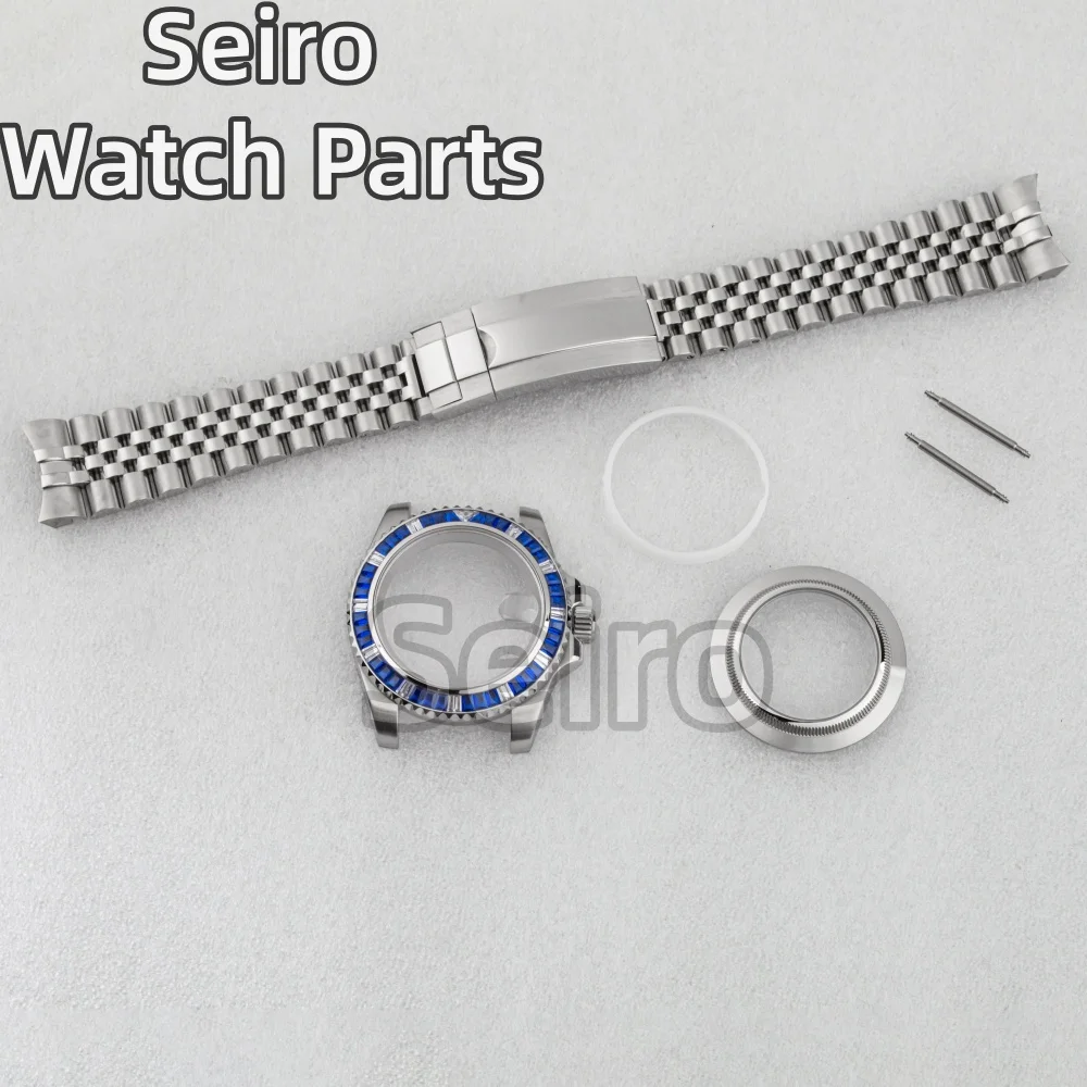 NH35 ساعة حافظة الماس الياقوت الزجاج الفولاذ المقاوم للصدأ المحار اليوبيل سوار ساعة أجزاء لحركة GMT SUB NH35 NH36