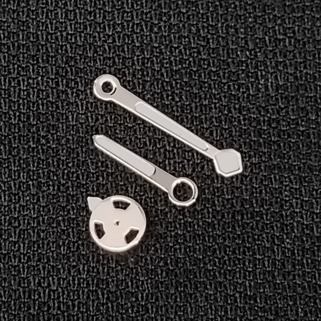 NH35 Watch Hands Silver Edge White Disc Short Seconds Hands Green Luminous Watch Accessories for NH35/ NH36/ 4R/ 7S Movements