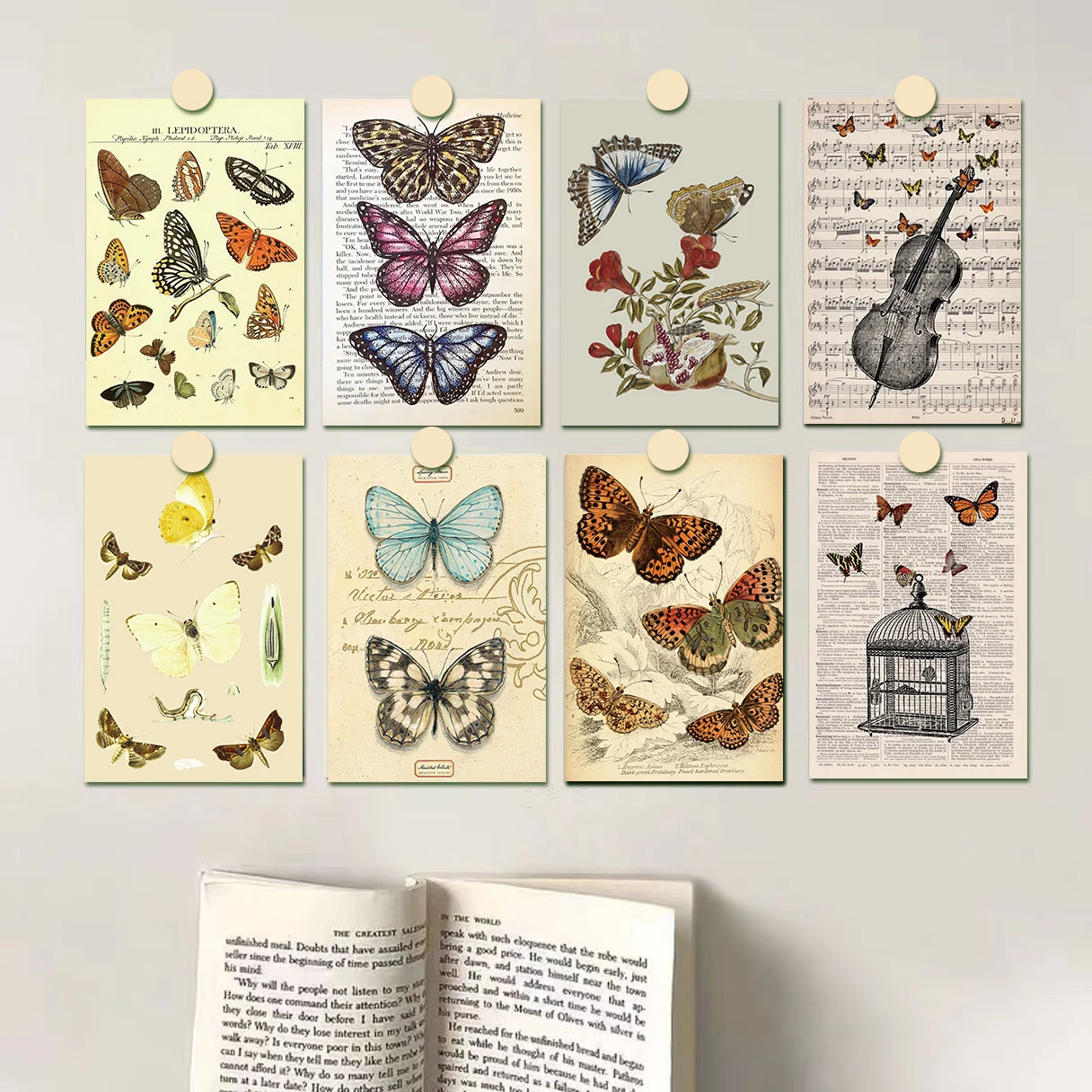 10pcs Vintage Butterfly Posters for Room Aesthetic Wall Collage Kit for Bedroom Cute Dorm Photo Wall Decor for Teen Kid Wall Art