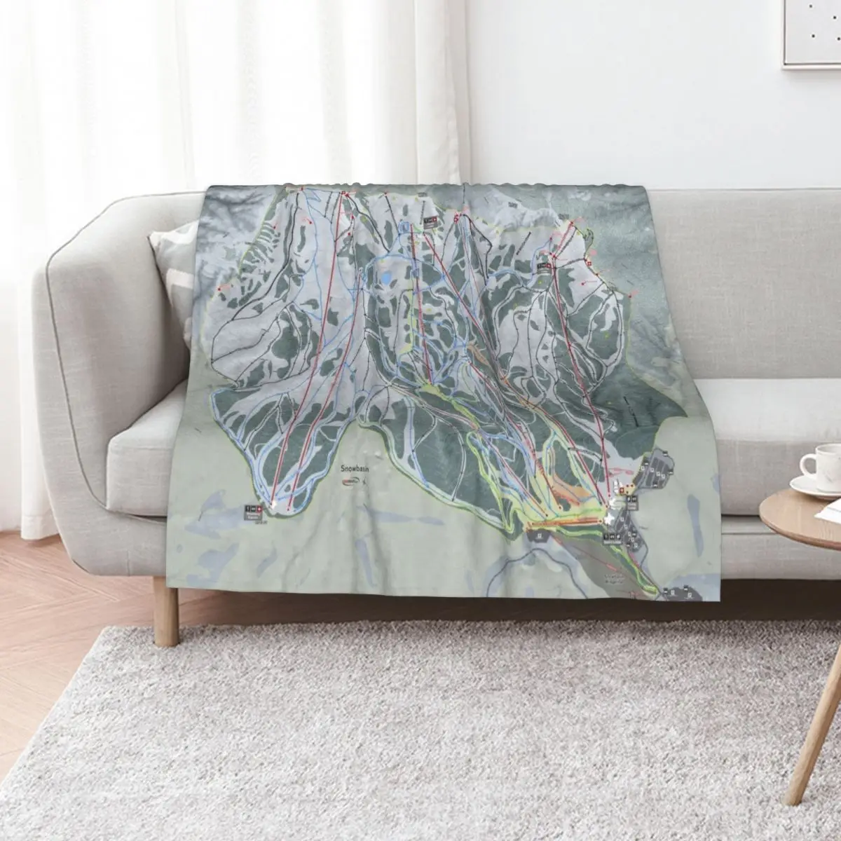 Snowbasin Resort Trail Map Throw Blanket christmas gifts Heavy Decorative Sofa Soft Plush Plaid Moving Summer Blankets