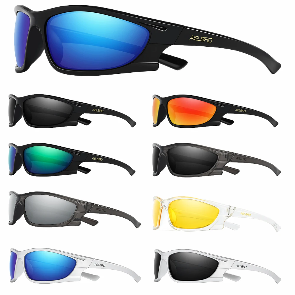AIELBRO Sport-Sonnenbrille, schützende Wrap-Around-Fahrradbrille für Männer und Frauen, leichte Laufbrille für Outdoor-Wanderungen