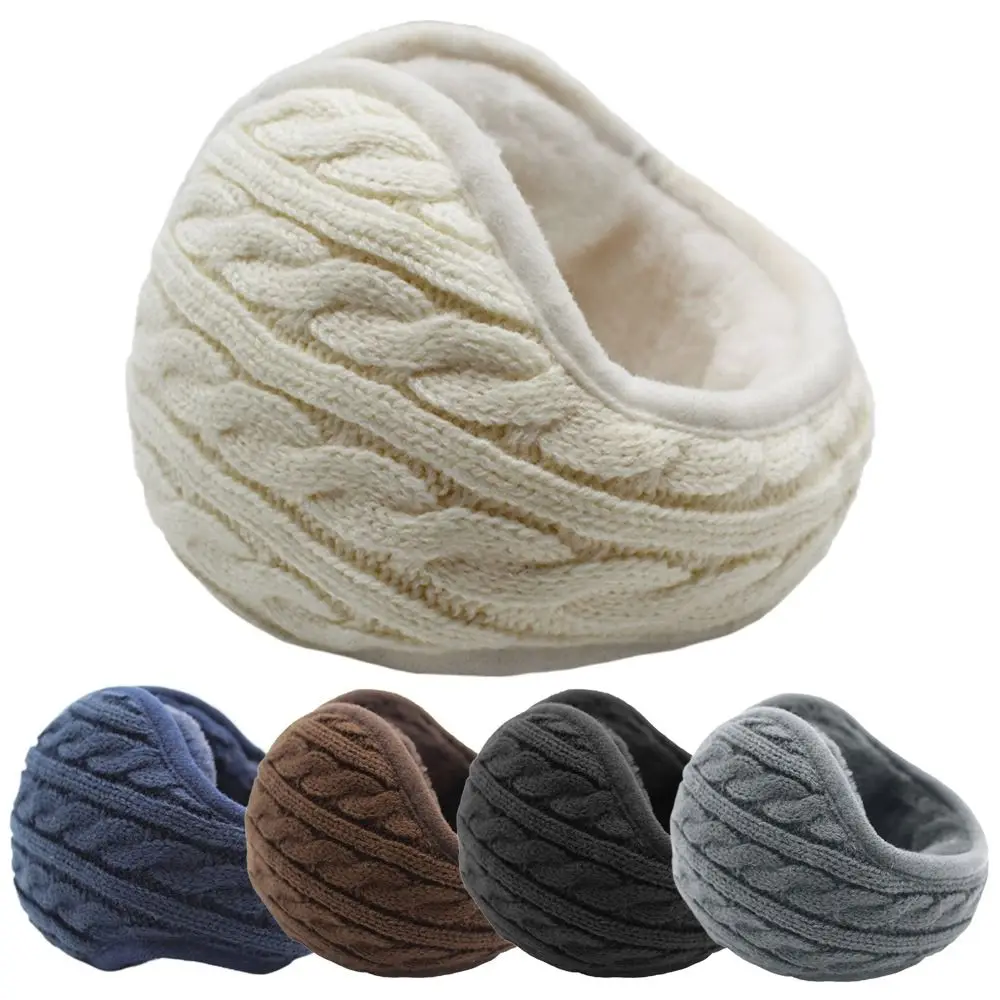 Orejeras suaves de invierno a la moda, calentadores de orejas acogedores e informales, cubierta de oreja de lana para hombres y mujeres, accesorios de ropa