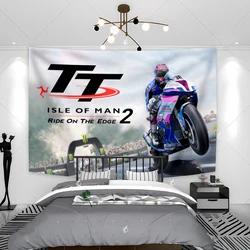 90x150cm TT Isle of Man Motorcycle Racing Flag Polyester Printed Banner Decoration Tapestry