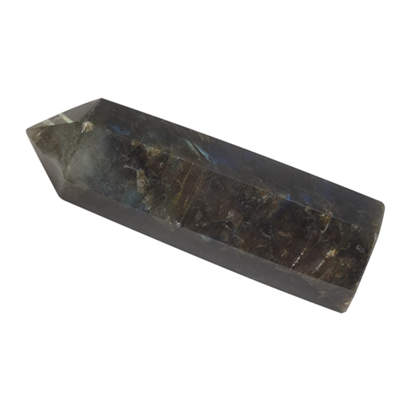 Moonstone Crystal Column Natural Labradorite Quartz Obelisk Crystal Column Wand Point Healing Stone Home Decor 5-6cm [LUCK9]