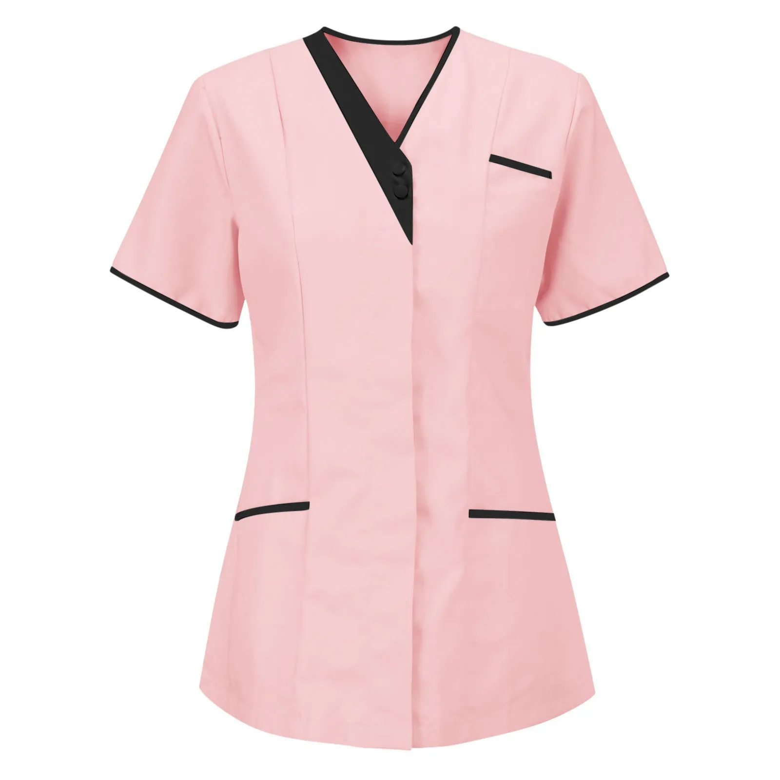 Scrubs mundury medyczne damskie tunika z krótkim rękawem V Neck Scrubs topy mundury chirurgiczne do karmienia opieka zdrowotna odzież robocza bluzka
