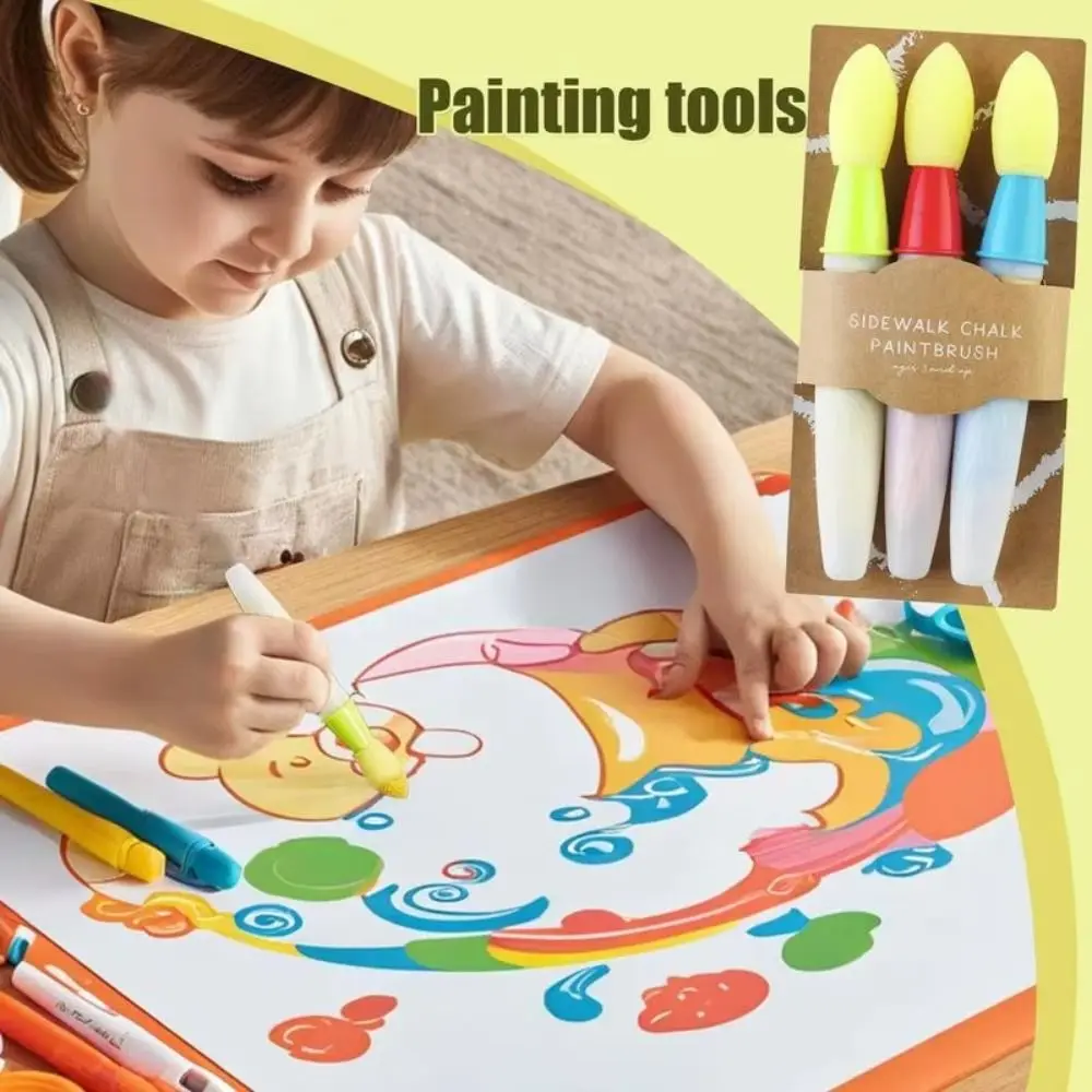 

Sponge Head Brush Sidewalk Chalk Paint Brush Set Painting Environmentally Friendly Chalk Brush Comfort Thick Handle Card Making