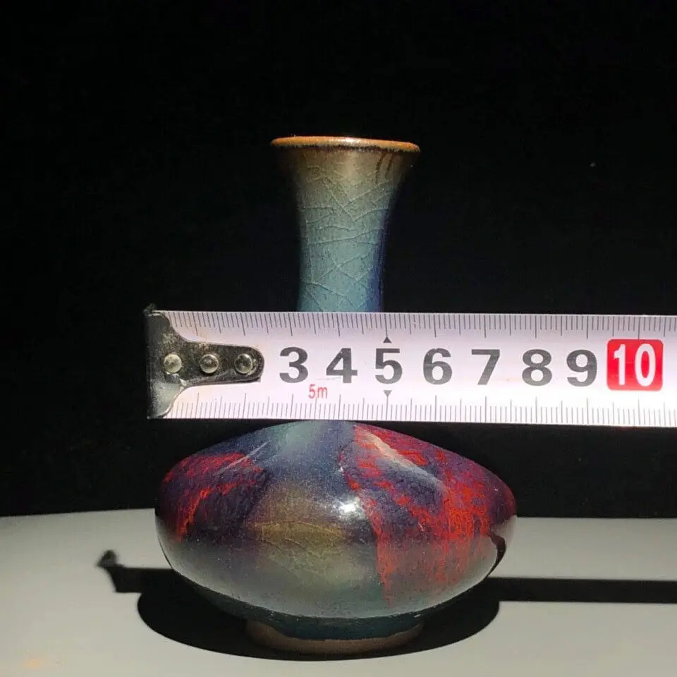 Chinese Porcelain Jun Kiln Kiln Change Vase 4.05 Inch Creative handicraft