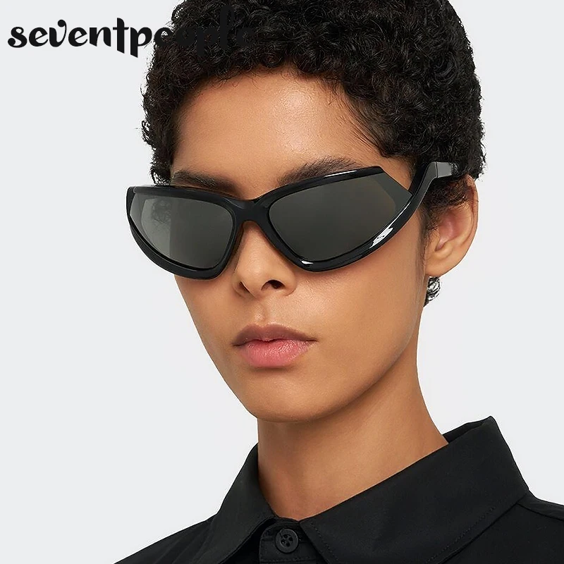 Fashion Cat Eye Sunglasses Women 2024 Luxury Brand 2000's Y2k Punk Sun Glasses For Men Rectangle Shades Eyewear Sports Goggle