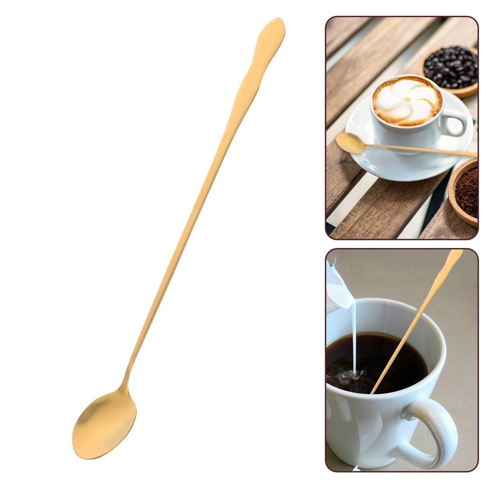 Erweiterter, satierter Gewürzlöffel, Honig, Rühren, Rührer, Rührer, Kaffeelöffel, Werkzeug, Getränke
