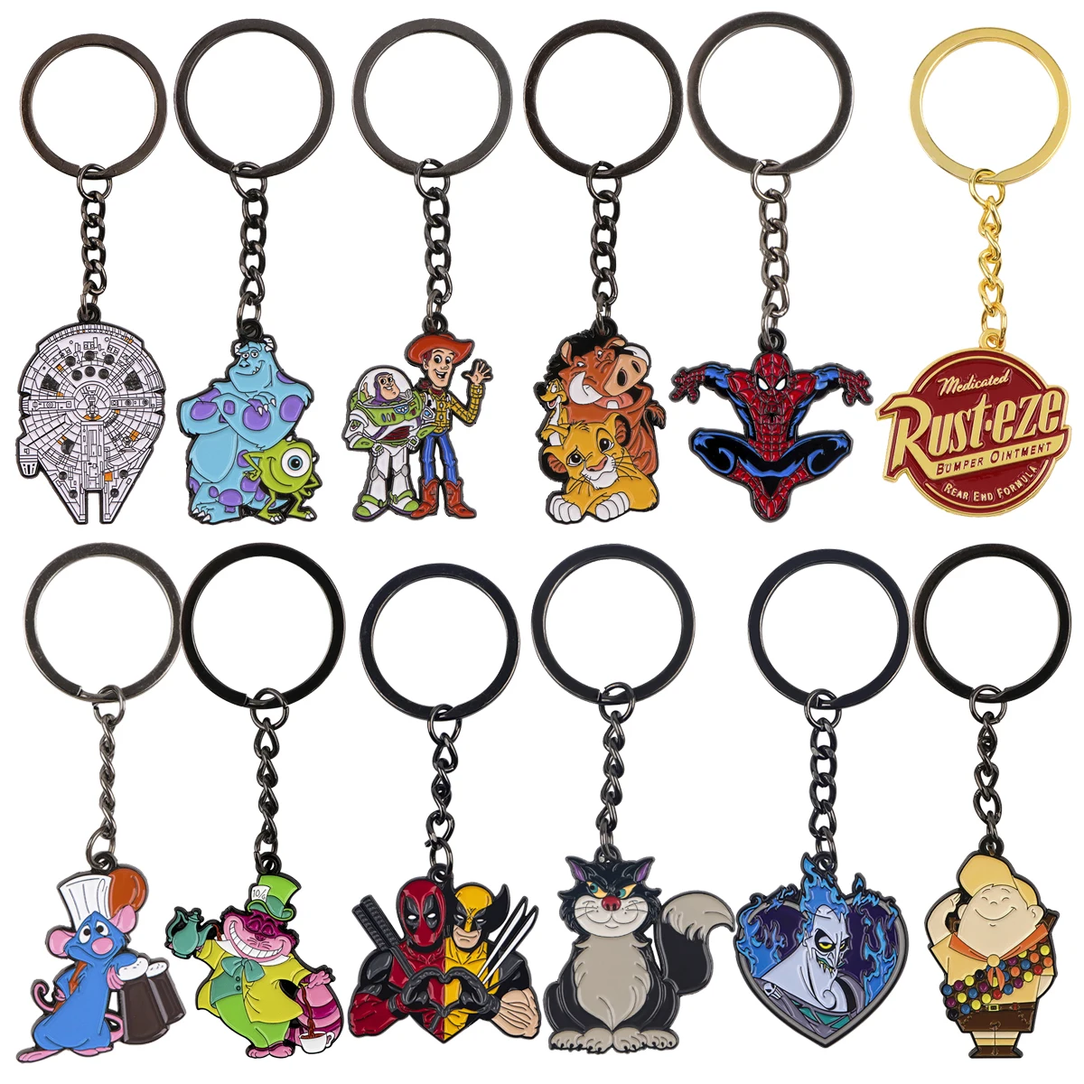 

Classic Cartoon Metal Keychain Motorcycle Cars Key Chain Backpack Men Women Accessories Fashion Keyring Gifts for Friend