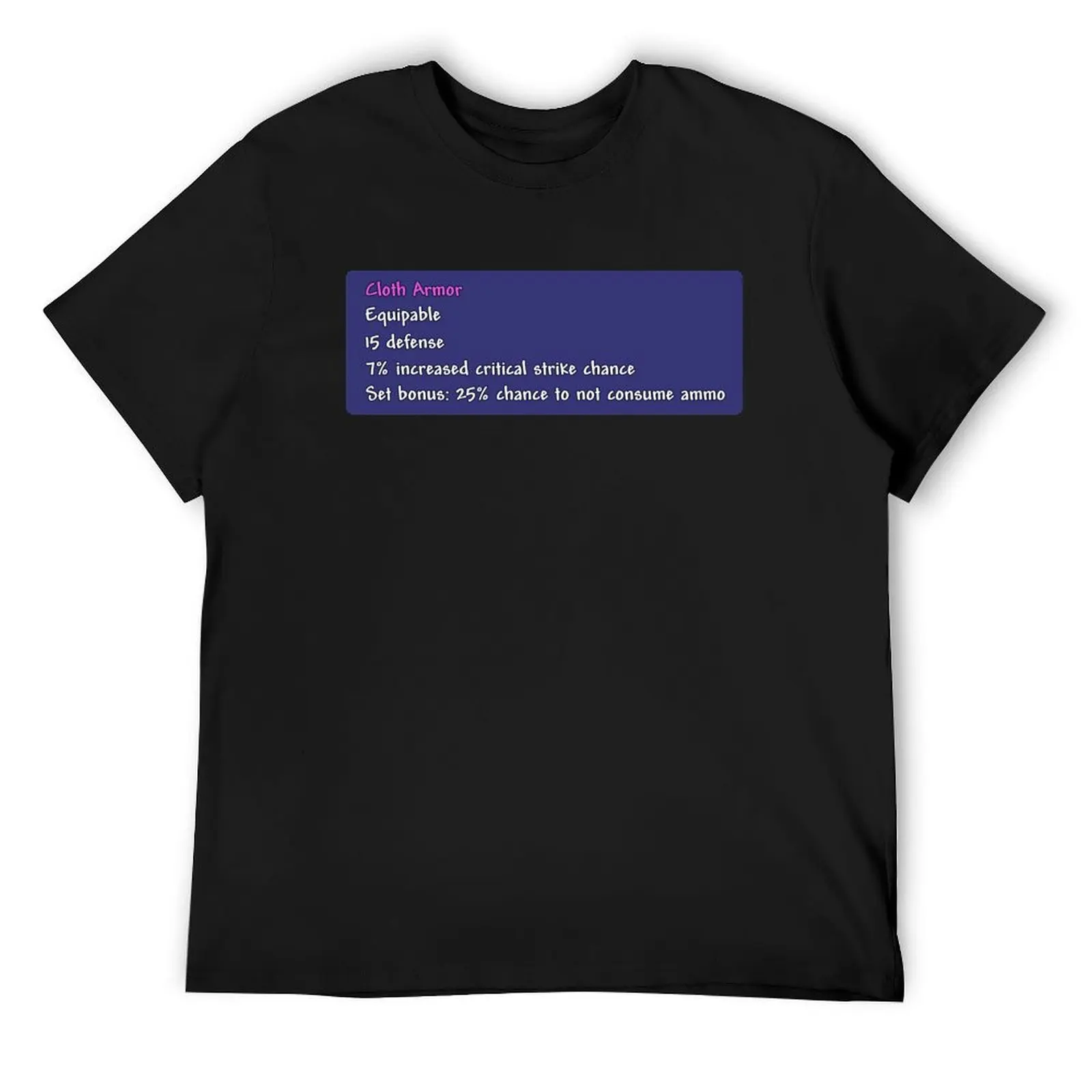 

Terraria Cloth Armor Stats T-Shirt graphic shirts quick-drying vintage graphic t shirt vintage heavy weight t shirts for men