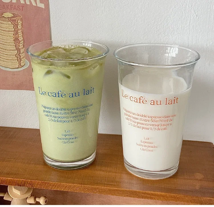 Concise Style Coffee Cups 350ML Clear Water Mugs Heat-resistant Drinking Glass Bottle Coffee Milk Cup Home Breakfast Tea Cup
