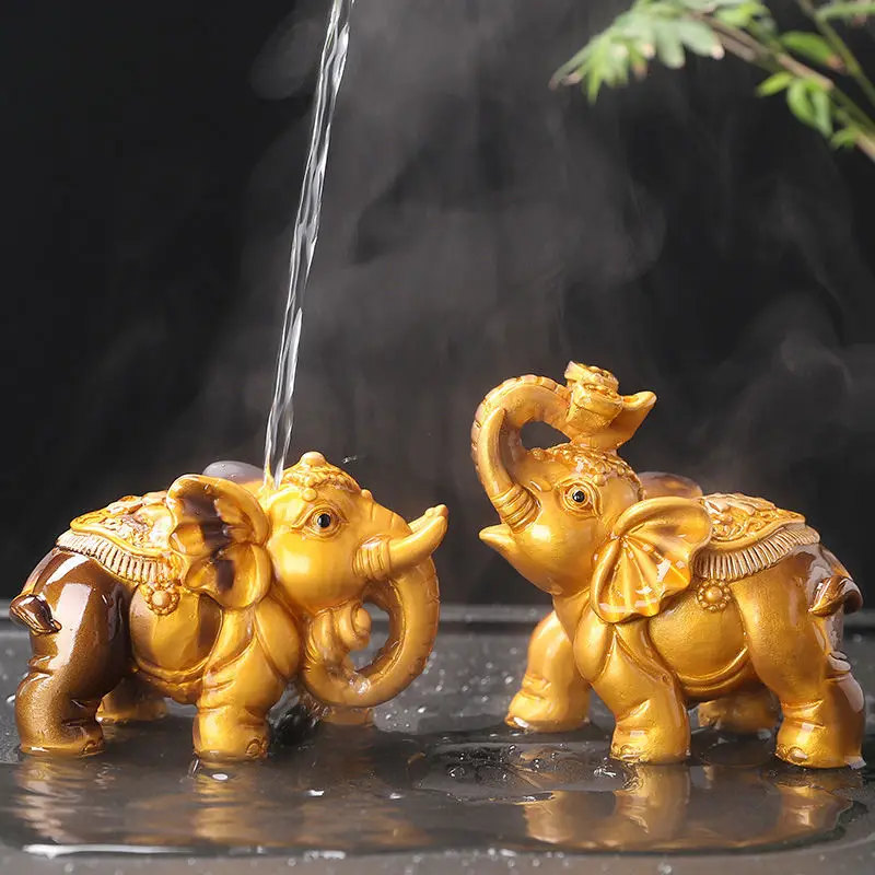 Teapet Color Changing Tea Pet  Tureen Coffeeware Teaware Zen Environmentally Friendly Resin Elephant Statue Chinese Ceremony