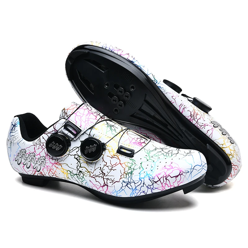 Neue Berufs Radfahren Schuhe Männer Locking Booster Schuhe Atmungsaktive Doppel Knopf Schnalle Frauen SPD Harte Sohlen Straße Radfahren Schuhe – Detail 12
