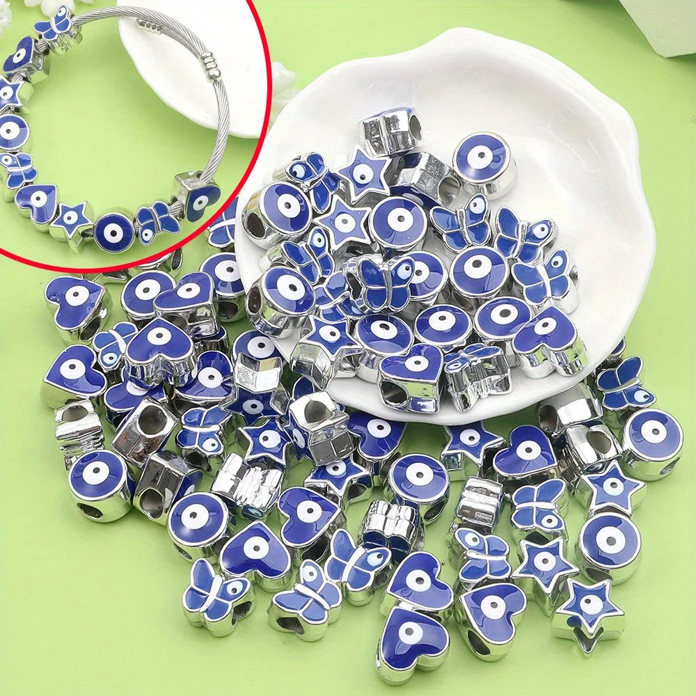 3/12/24/36pcs Multiple Plastic European Style Large Hole Beads, Used for DIY Accessories, Christmas and Halloween Decorations