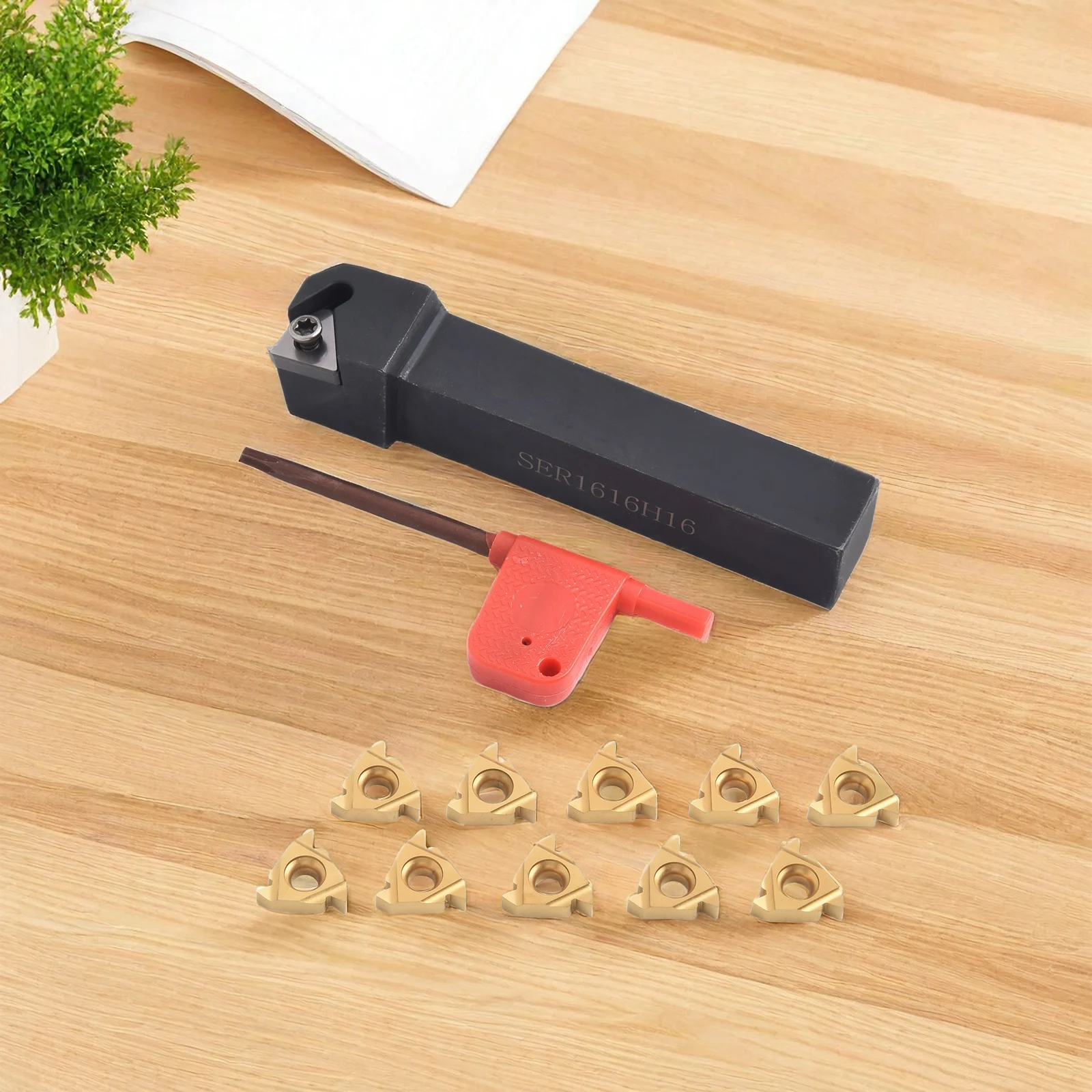 Versatile and Reliable Machining Tool Set SER1616H16 Threading Turning Tool Holder + 10PCS 16ER AG60 Carbide Insert