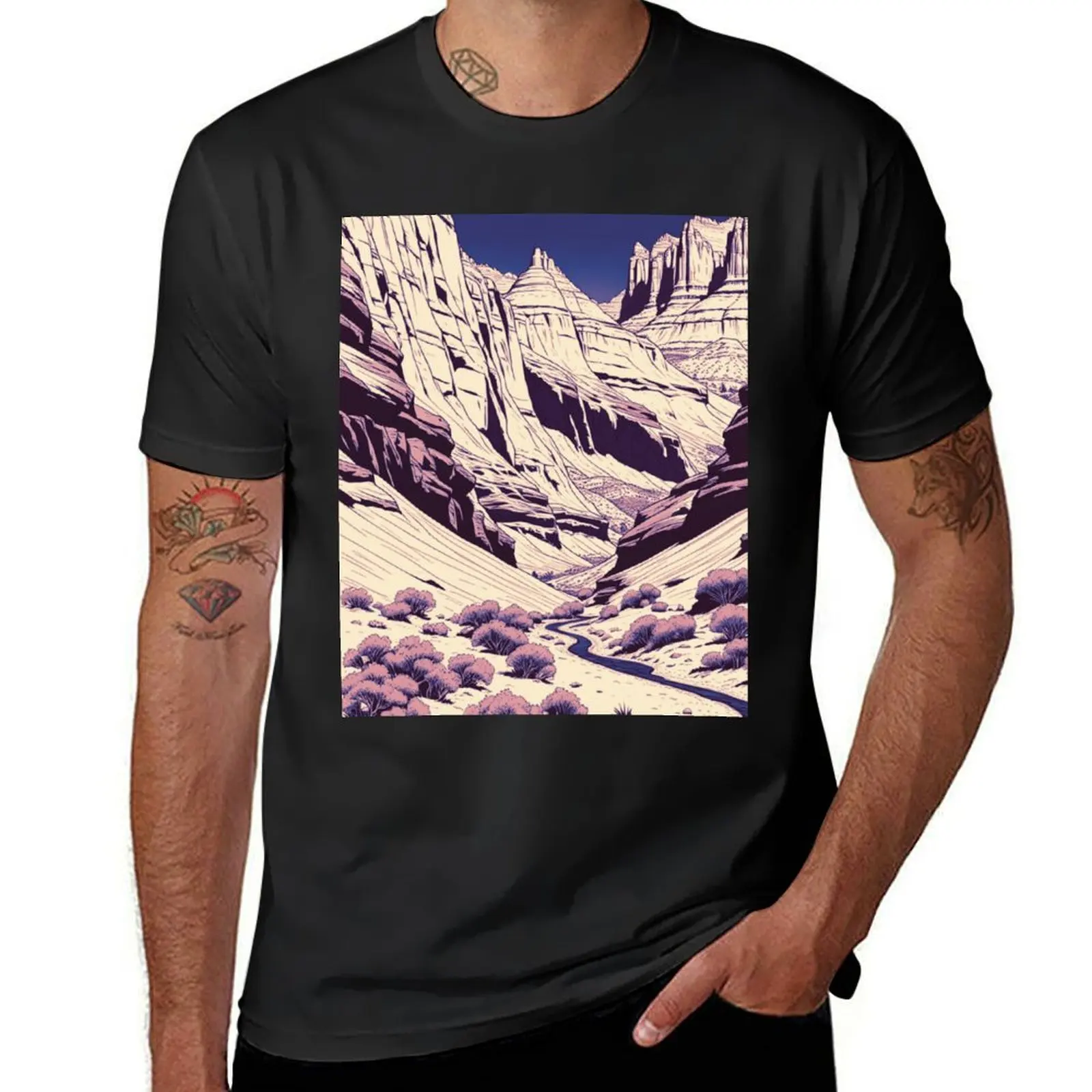 Capitol Reef Landscape in Rose Tones T-Shirt graphic tee shirt customizeds oversized t shirt anime t shirts sweat shirts, men