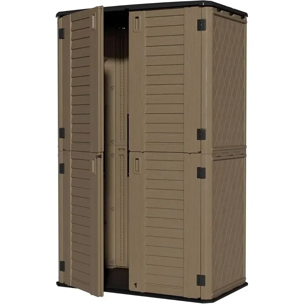 Large 67 Cu.t Waterproo Storage Shed, Outdoor Storage Cabinet，Durable Resin Sheds or Patio urniture, Garden Tools, Pool Accories