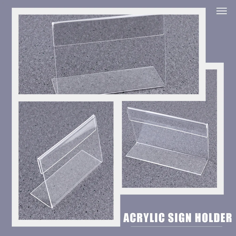 25개 아크릴 테이블 사인 홀더 투명 디스플레이 스탠드 메뉴 명함 테이블 번호 간편 삽입 제거