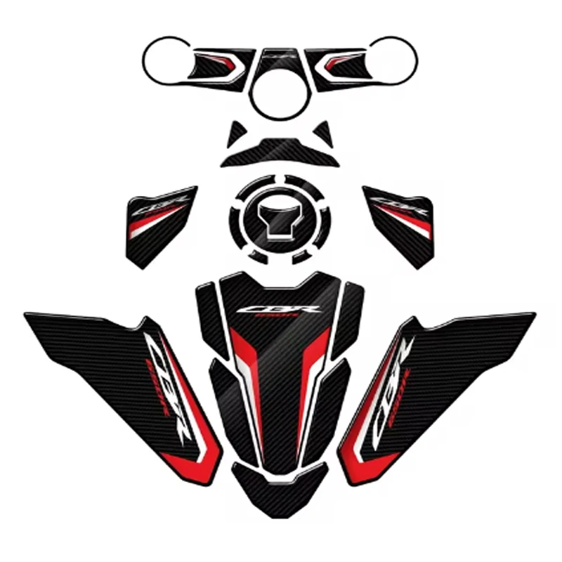 

Decals 3D Carbon-look Triple Yoke Defender Sticker Side Tank Pad Protection For Honda CBR650R 2019 2020 2021 2022