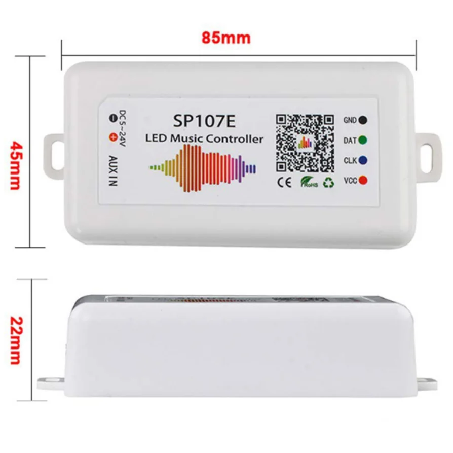 SP107E Bluetooth Pixel IC SPI музыкальный контроллер женский волшебный цвет для WS2812B WS2811 RGBW светодиодная полоса умное приложение Беспроводное управление