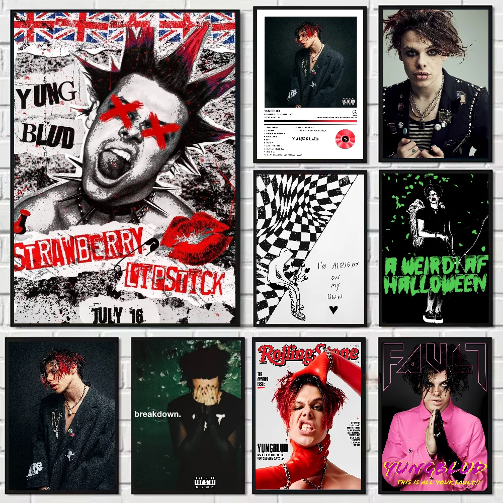 

Y-Yungblud Hot Singer Poster HD art sticky wall waterproof home living room bedroom bar aesthetic decoration