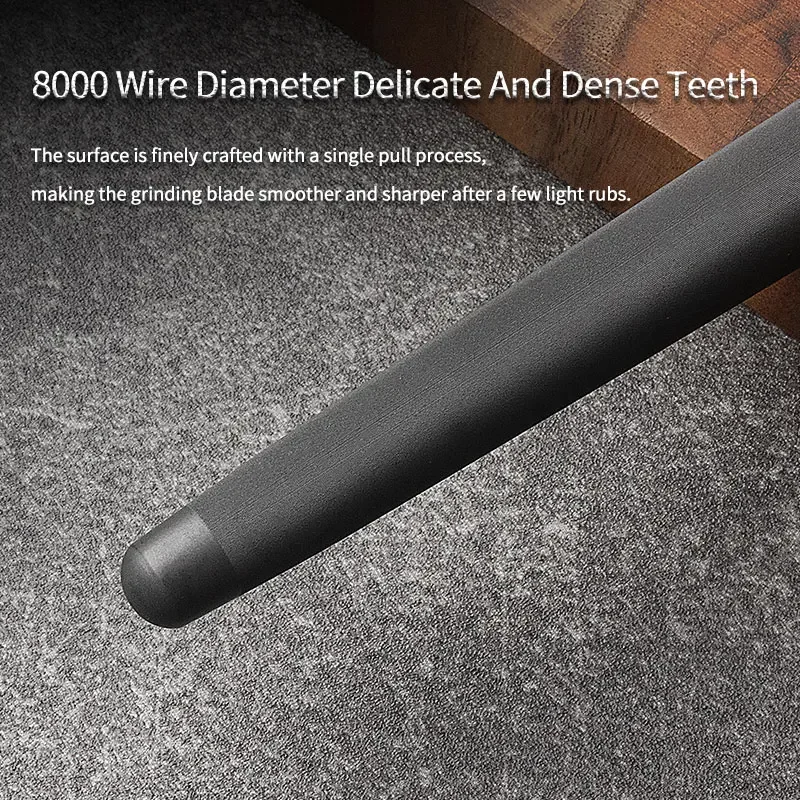 Mikata Wood Handle Honing Steel | Professional Sharpening Rod For Chef/Butcher Knives, Quick Edge & Anti-Slip Design